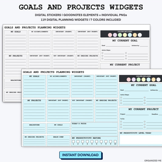Goals and Projects Widgets